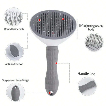 Cat Grooming Tools Cat Grooming Comb Pet Hair Removal Comb Non-Slip Stainless Steel Pet Comb
