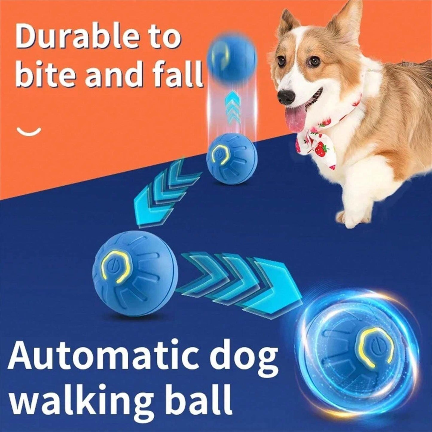 1pc Smart Dog Automatic Rolling Ball Toys,Cat Electric Gravity Sensor Balls,Pet Interactive Chewing Toy,Kitten Training Self-Moving Entertainer Accessories