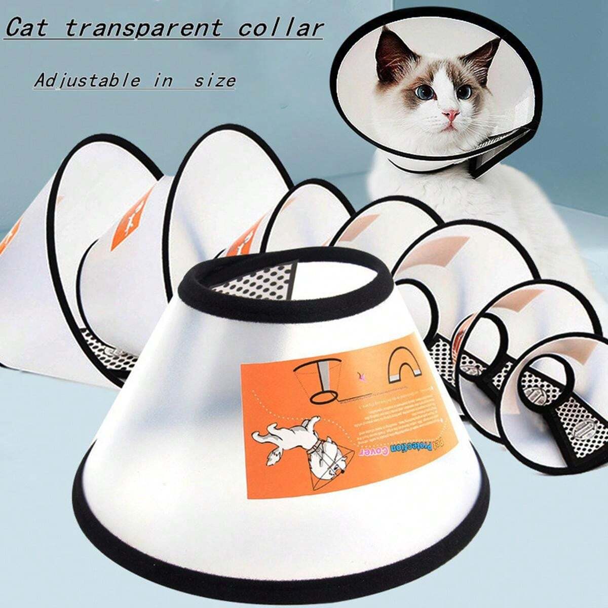 Transparent Matte Elizabethan Collar, Cat/Dog Anti-Lick Neck Cone, Neuter Soft Shame Collar, Pet Supplies